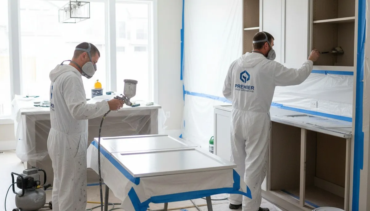 Cabinet painting in Concord, MA by Concord Paint Pros for a clean, durable kitchen finish