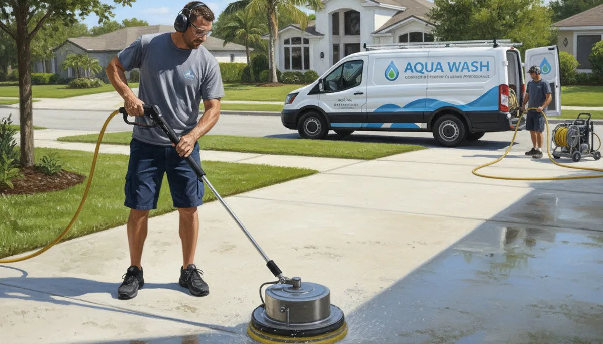 Concrete pressure cleaning in Concord, MA for driveways, patios, and walkways by Concord Paint Pros