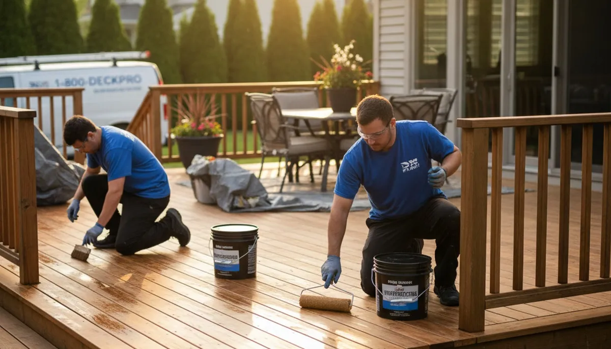 Professional deck sealing service in Concord, MA for weather protection and lasting wood durability