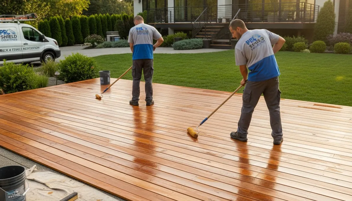 Professional deck sealing service in Concord, MA for weather protection and lasting wood preservation