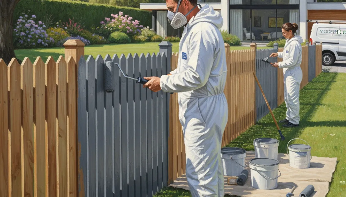 Fence painting in Concord, MA to protect and refresh a residential wood fence