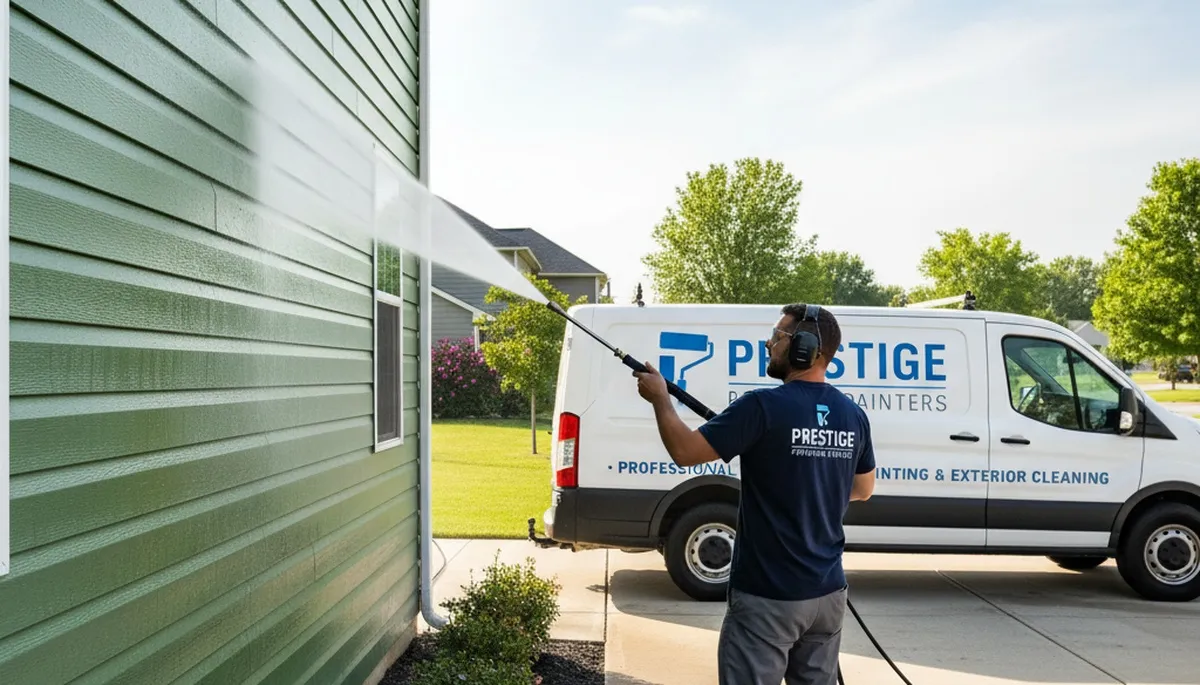 Vinyl siding pressure cleaning in Concord, MA removes dirt, mold, and mildew for a cleaner home exterior
