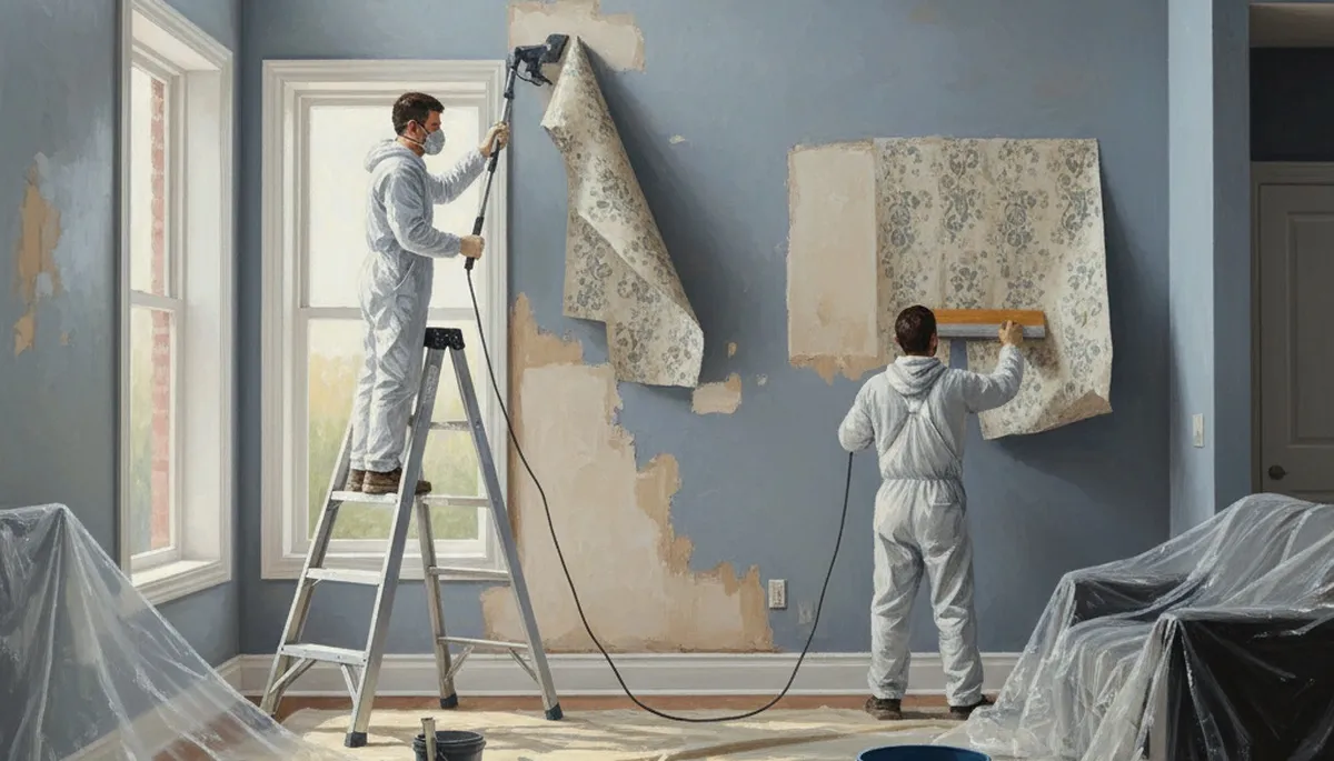 Wallpaper removal prep in Concord, MA by Concord Paint Pros for a smooth, clean wall finish