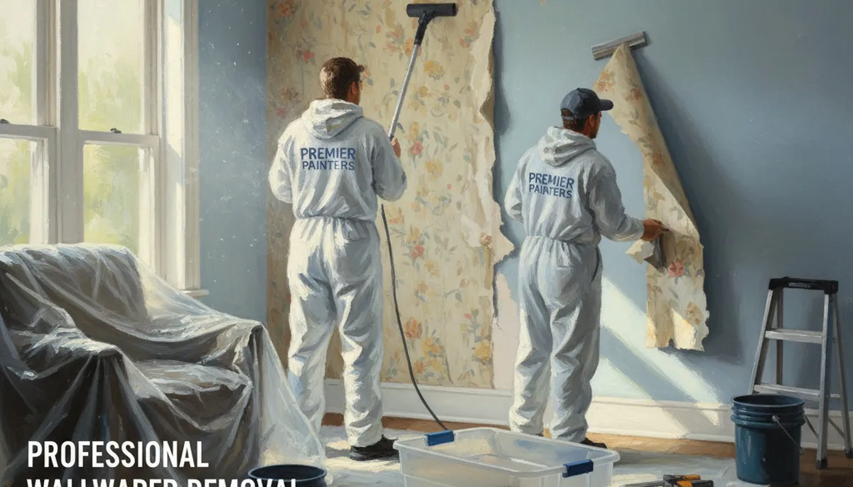 Wallpaper removal service in Concord, MA for smooth, paint-ready walls by Concord Paint Pros